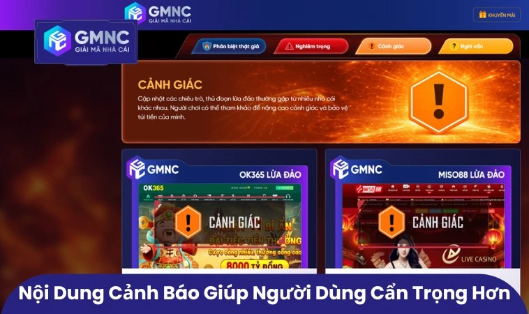 Nội dung cảnh báo giúp người dùng cẩn trọng hơn